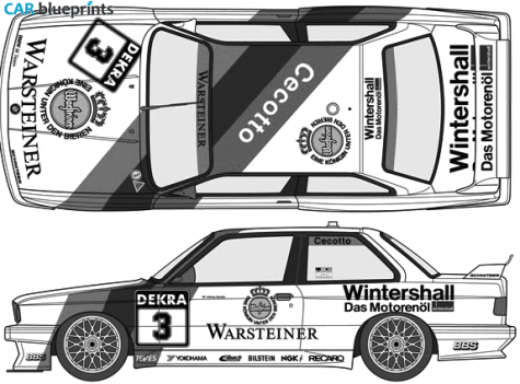 1991 BMW M3 E30 Sport Evo DTM Coupe blueprint