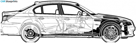 2006 BMW M5 E60 Sedan blueprint