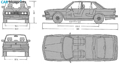 1985 BMW M5 E28 Sedan blueprint