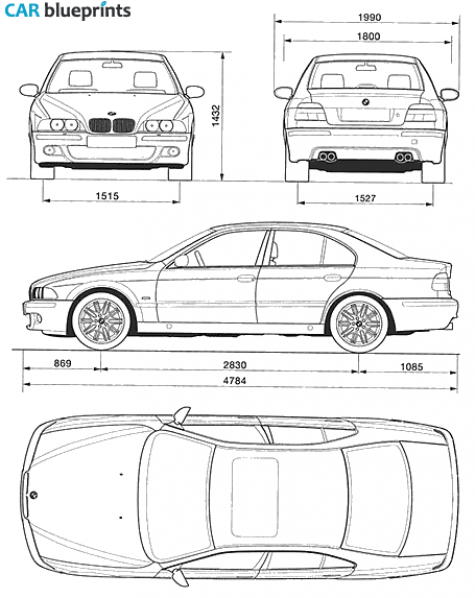 1998 BMW M5 E39 Sedan blueprint