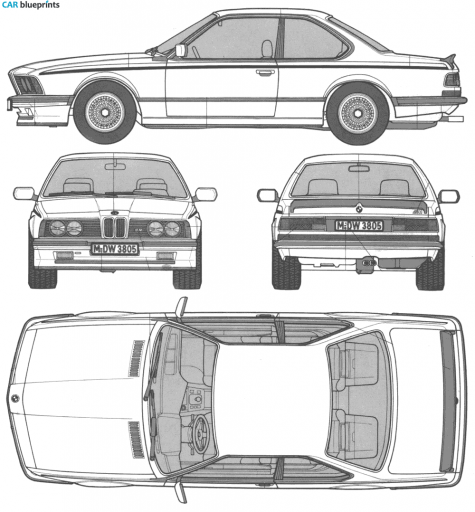 1983 BMW M6 E24 Coupe blueprint