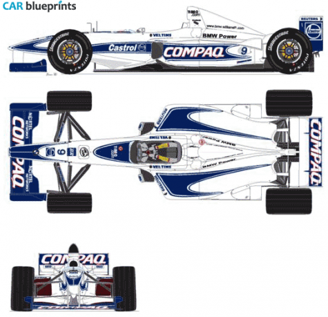 2000 BMW Williams FW22 F1 OW blueprint