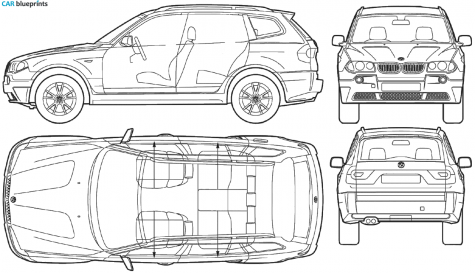 2004 BMW X3 E83 SUV blueprint