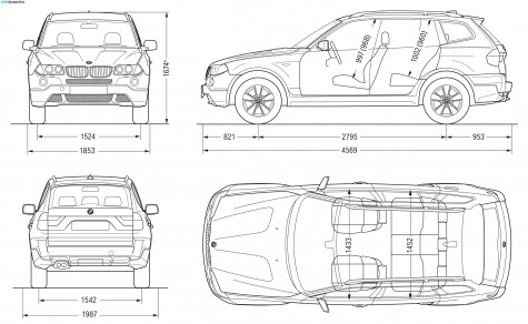 2007 BMW X3 E83 SUV blueprint