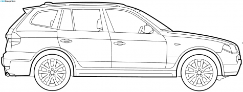 2009 BMW X3 E83 SUV blueprint