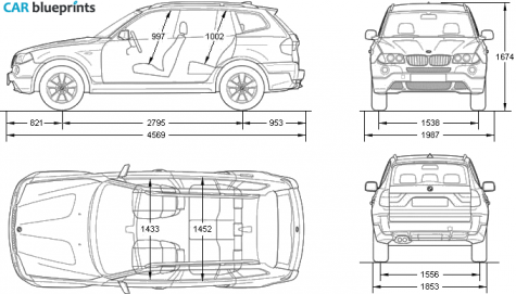 2005 BMW X3 E83 20i SUV blueprint