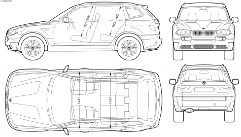 2004 BMW X3 E83 SUV blueprint