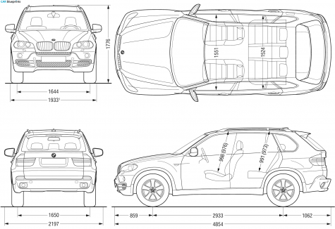 2008 BMW X5 E70 SUV blueprint