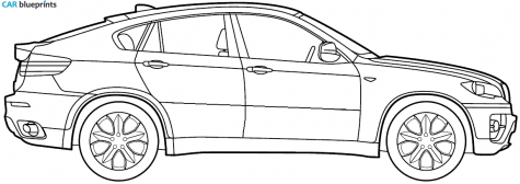 2009 BMW X6 SUV blueprint