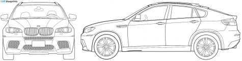 2009 BMW X6 M SUV blueprint