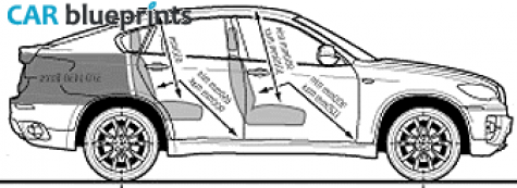 2008 BMW X6 xDrive 35d SUV blueprint