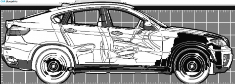 2008 BMW X6 xDrive 50i SUV blueprint