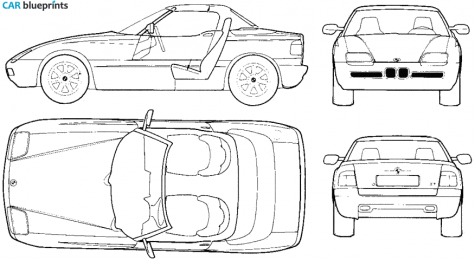 1989 BMW Z1 E30 Cabriolet blueprint