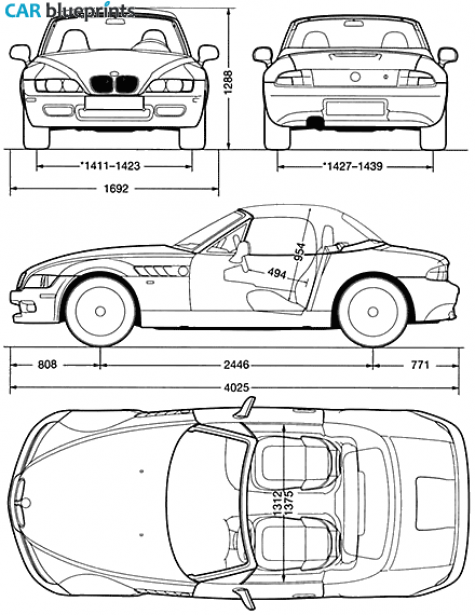 1996 BMW Z3 E36/7 Cabriolet blueprint