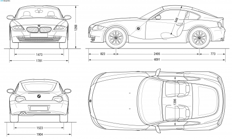 2007 BMW Z4 E86 Coupe blueprint