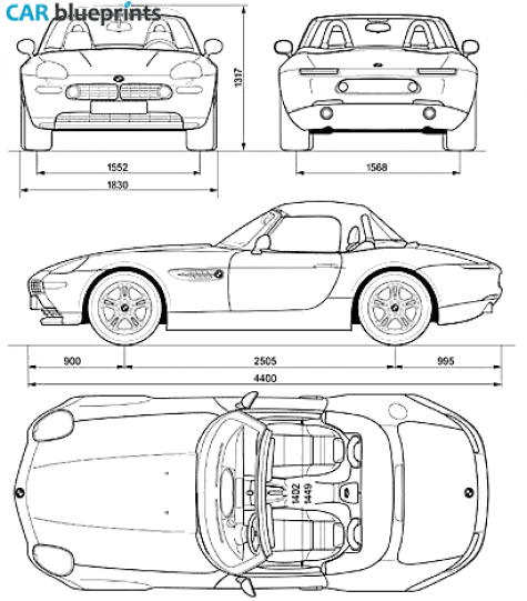 2000 BMW Z8 E52 Cabriolet blueprint