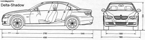 2006 BMW 3-Series E93 335i Cabriolet blueprint