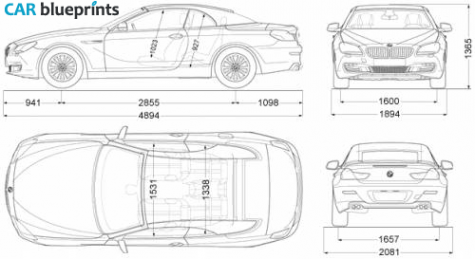 2011 BMW 6-series 650i Convertible Cabriolet blueprint