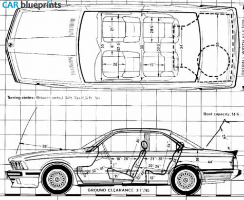 1989 BMW M635i CSi Sedan blueprint