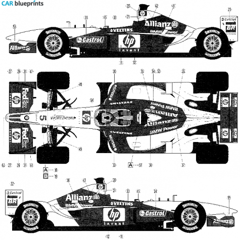 2002 BMW Williams F1 Cabriolet blueprint