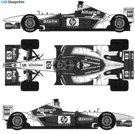 2002 BMW Williams FW24 F1 OW blueprint