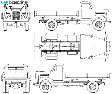 1959 Borgward B555 A Kipper Truck blueprint