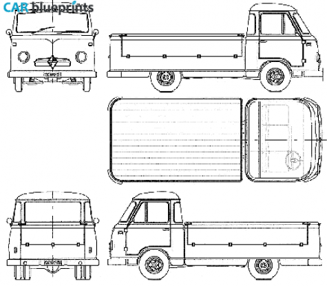 1958 Borgward B 611 Truck blueprint