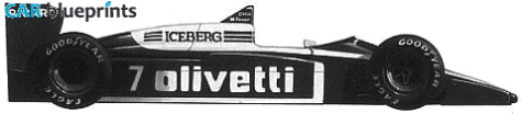 1987 Brabham BMW BT56 F1 OW blueprint