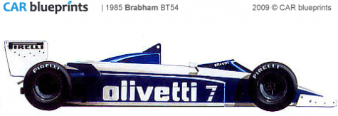 1985 Brabham BT54 F1 OW blueprint