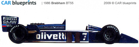 1986 Brabham BT55 F1 OW blueprint