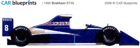 1990 Brabham BT59 F1 OW blueprint