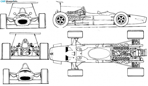 1968 BRM F1 GP V12 OW blueprint