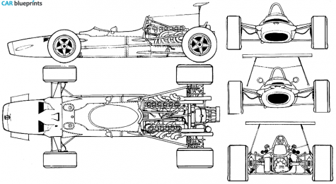 1968 BRM F1 V12 Cabriolet blueprint