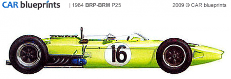 1964 BRM P25 BRP F1 OW blueprint