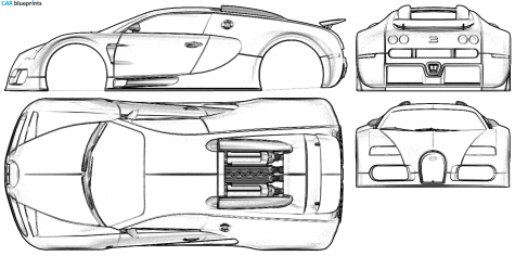 2005 Bugatti Veyron EB 16.4 Coupe blueprint