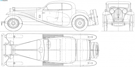 1932 Bugatti De Ville Coupe blueprint