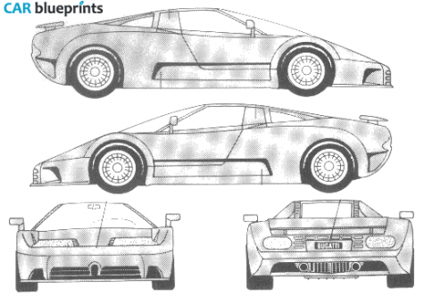 1991 Bugatti EB 110 Coupe blueprint