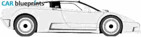 1991 Bugatti EB110 Coupe blueprint