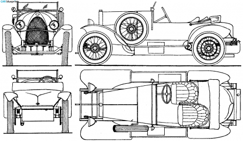 1913 Bugatti Type 18 Black Bess OW blueprint