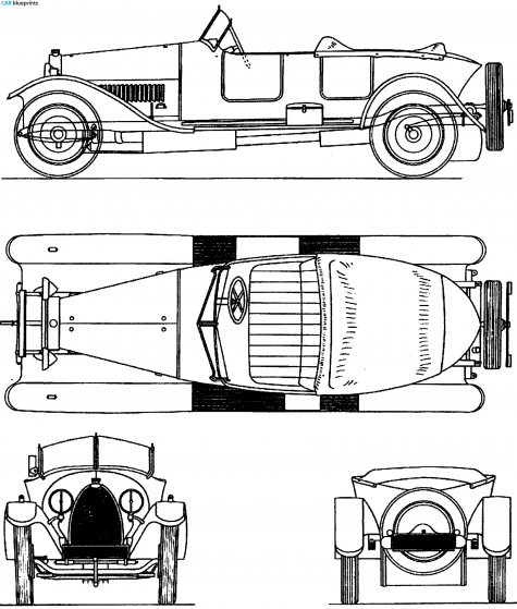 1925 Bugatti Type 30 Cabriolet blueprint