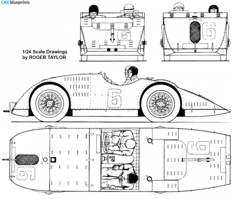 1923 Bugatti Type 32 Cabriolet blueprint