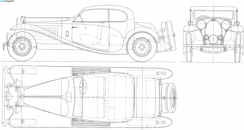 1933 Bugatti Type 50T Coupe blueprint