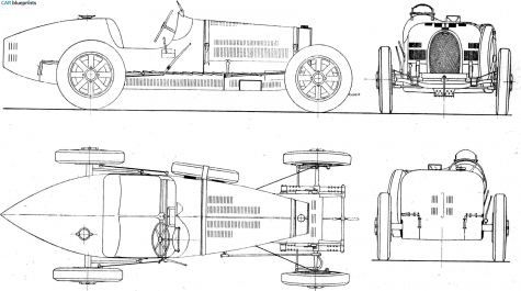 1931 Bugatti Type 51 OW blueprint