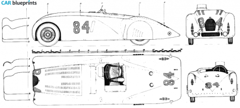 1936 Bugatti Type 57G Tank Cabriolet blueprint