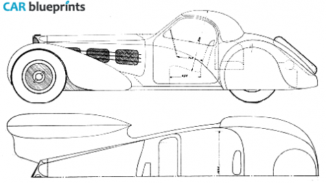 1934 Bugatti Type 57 Sedan blueprint