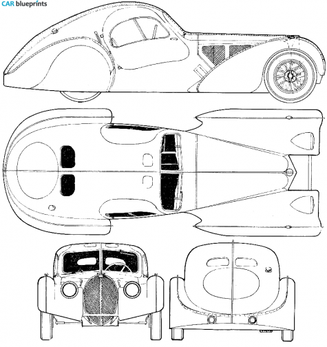 1936 Bugatti Type 57SC Atlantic Coupe blueprint