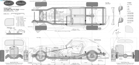 1938 Bugatti Type 57SC Atlantic Coupe blueprint