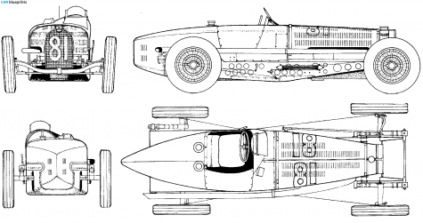 1934 Bugatti Type 59 OW blueprint