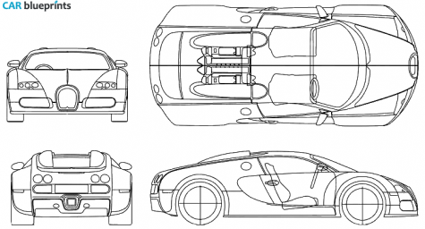 2005 Bugatti Veyron EB16/4 Coupe blueprint