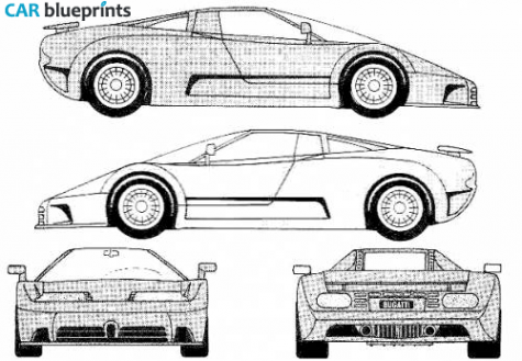 1993 Bugatti EB-110 Coupe blueprint